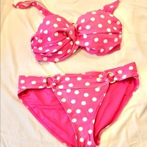 Pink polka dot bikini